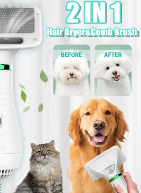 SECADOR DE PELO PARA PERROS CON CEPILLO